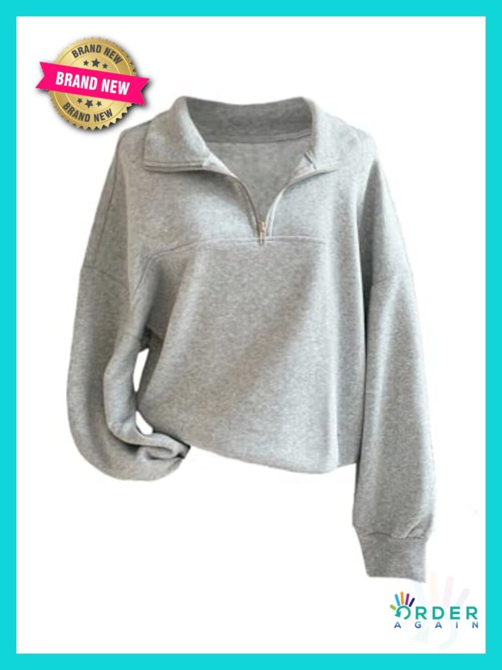 Quarter Zip Pullover Mock Neck Sweatshirt